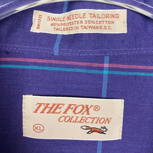 THE FOX COLLECTION - XL -  VINTAGE Purple Button Down Shirt - Picture 7 of 7